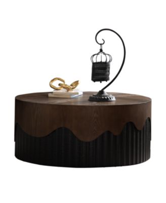 Streamdale 30" Round Handcrafted Relief Coffee Table