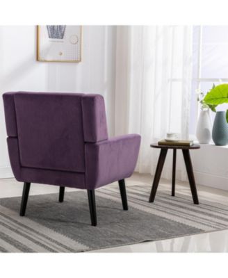 Velvet Accent Chair with Black Legs