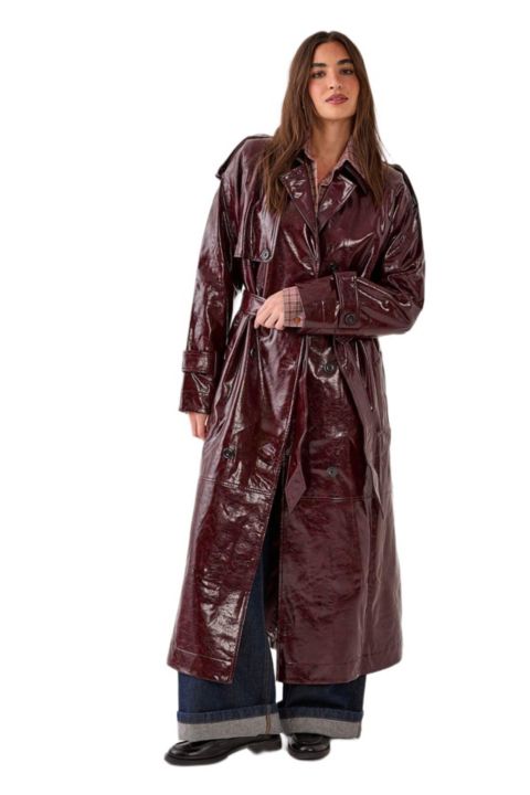 Женские куртки Nasty Gal Women's High Shine Faux Leather Trench Coat