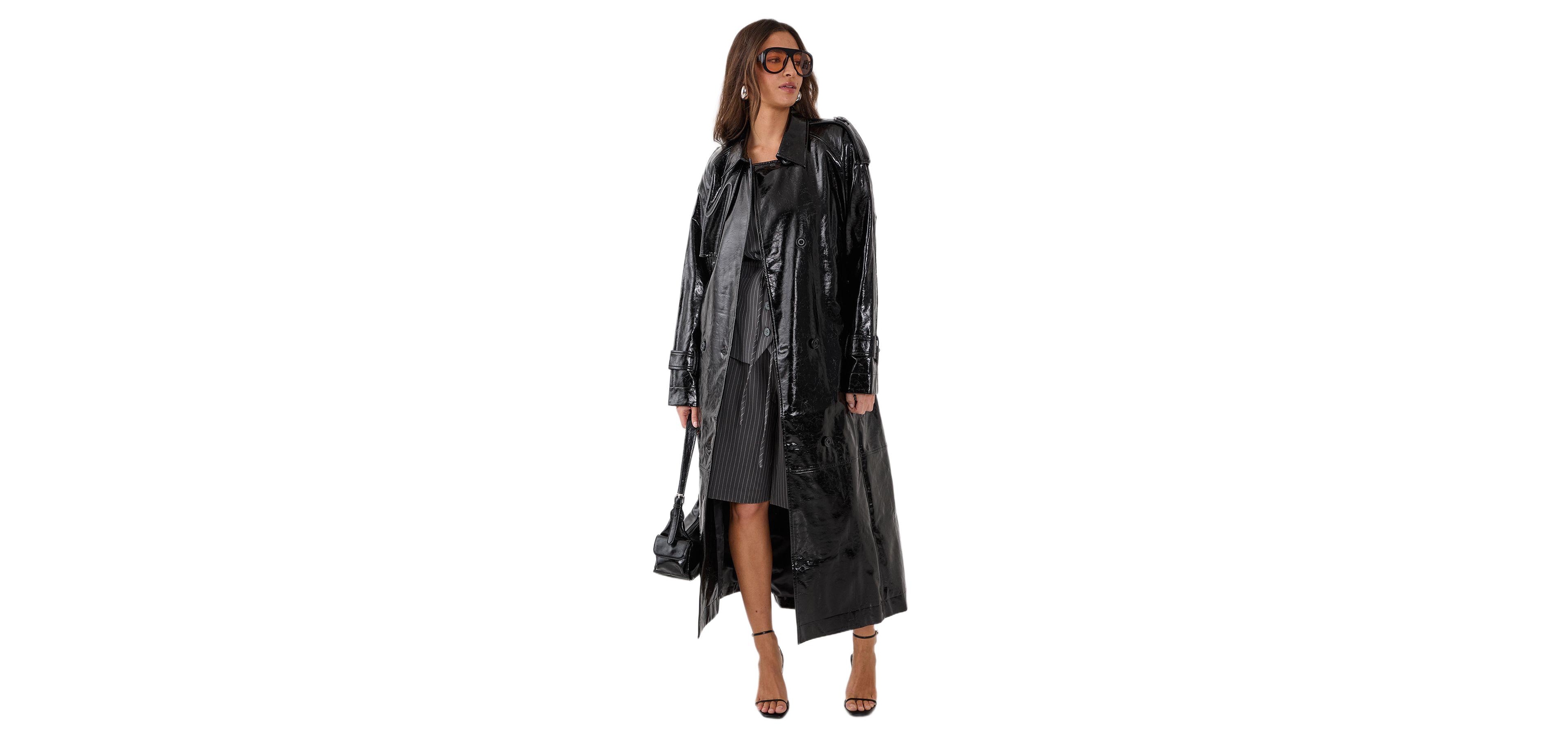 Nasty Gal Women's High Shine Faux Leather Trench Coat