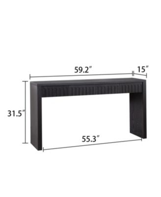 Modern Black Console Table with 4 Drawers – 59.2" Entryway Table with Storage