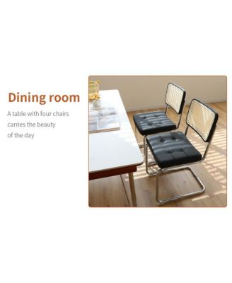 Faux Leather Rattan Accent Chairs (Set of 2), Breuer-Designed