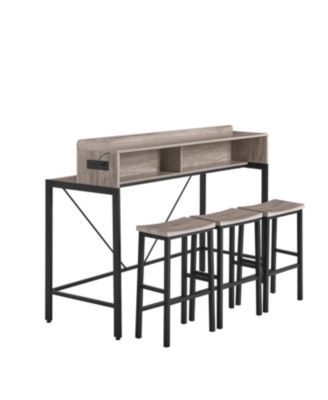 59" Bar Table Set with Power LED & 3 Stools