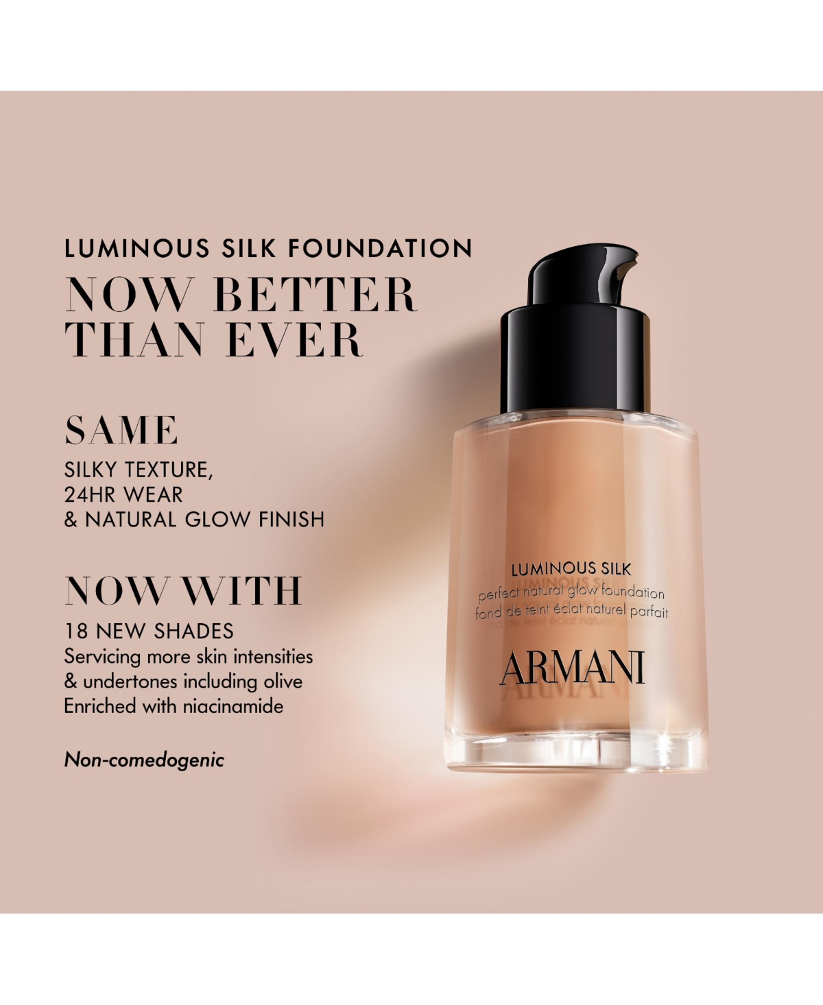 Armani Luminous Silk Natural Glow 24-Hour Wear Blurring Liquid Foundation, 1.0 oz.