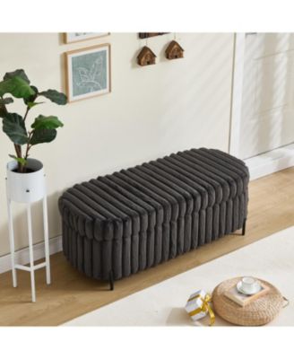 Faux Fur Flip Top Storage Bench