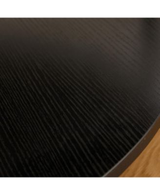 Upholstered Round Ottoman Coffee Table with Storage - Charcoal