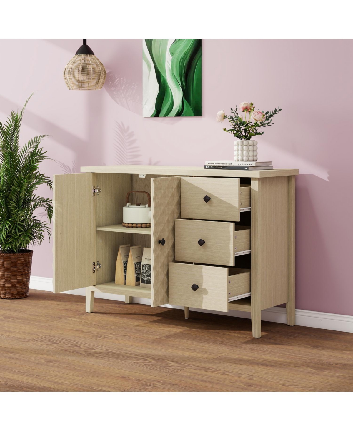 Streamdale Modern 2 Door 3 Drawer Storage Cabinet