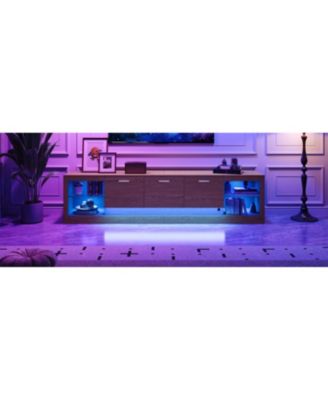 78" Modern TV Stand with Cabinets & Open Shelves, Fits TVs up to 90