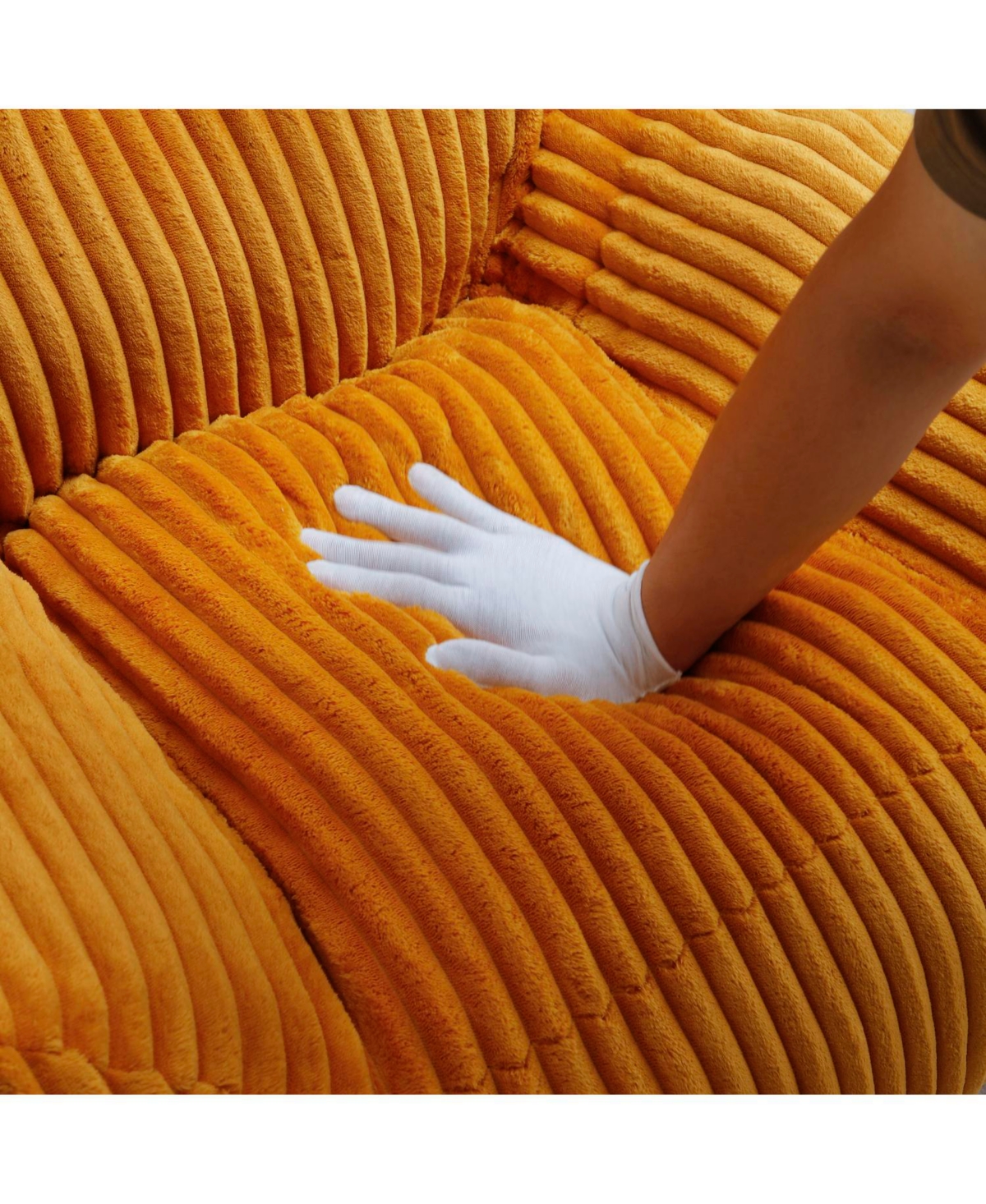 Streamdale Furniture Giant Yellow Plush Bean Bag Chair with Footstool