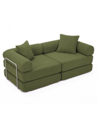 Modular Corduroy Sofa Bed - Green