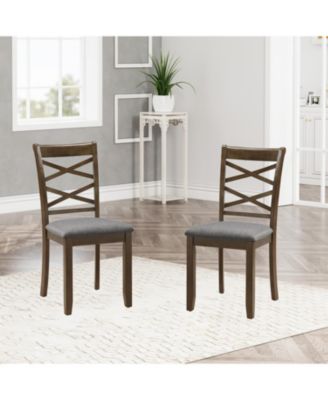 Streamdale Walnut Wood Dining Chairs Set of 4