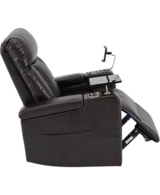 Premium Power Recliner with Storage Arms, Cupholders, Swivel Tray Table and Cell Phone Stand