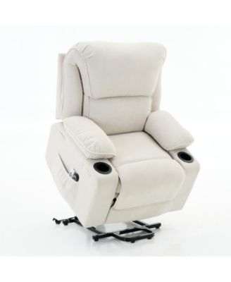 Streamdale Ivory Remote-Controlled Heating and Massage Assistive Recliner for Seniors