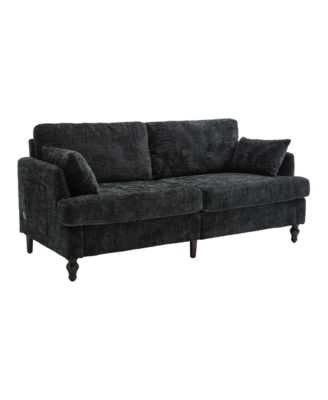 Modern Chenille 2-Seater Sofa w/ LED, USB & Storage