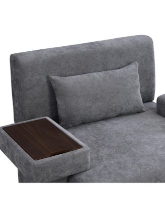 Streamdale Oversized Armchair Wide Mid-Century Chair with Pillow