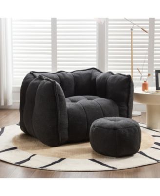 Soft Bean Bag Chair with Footstool