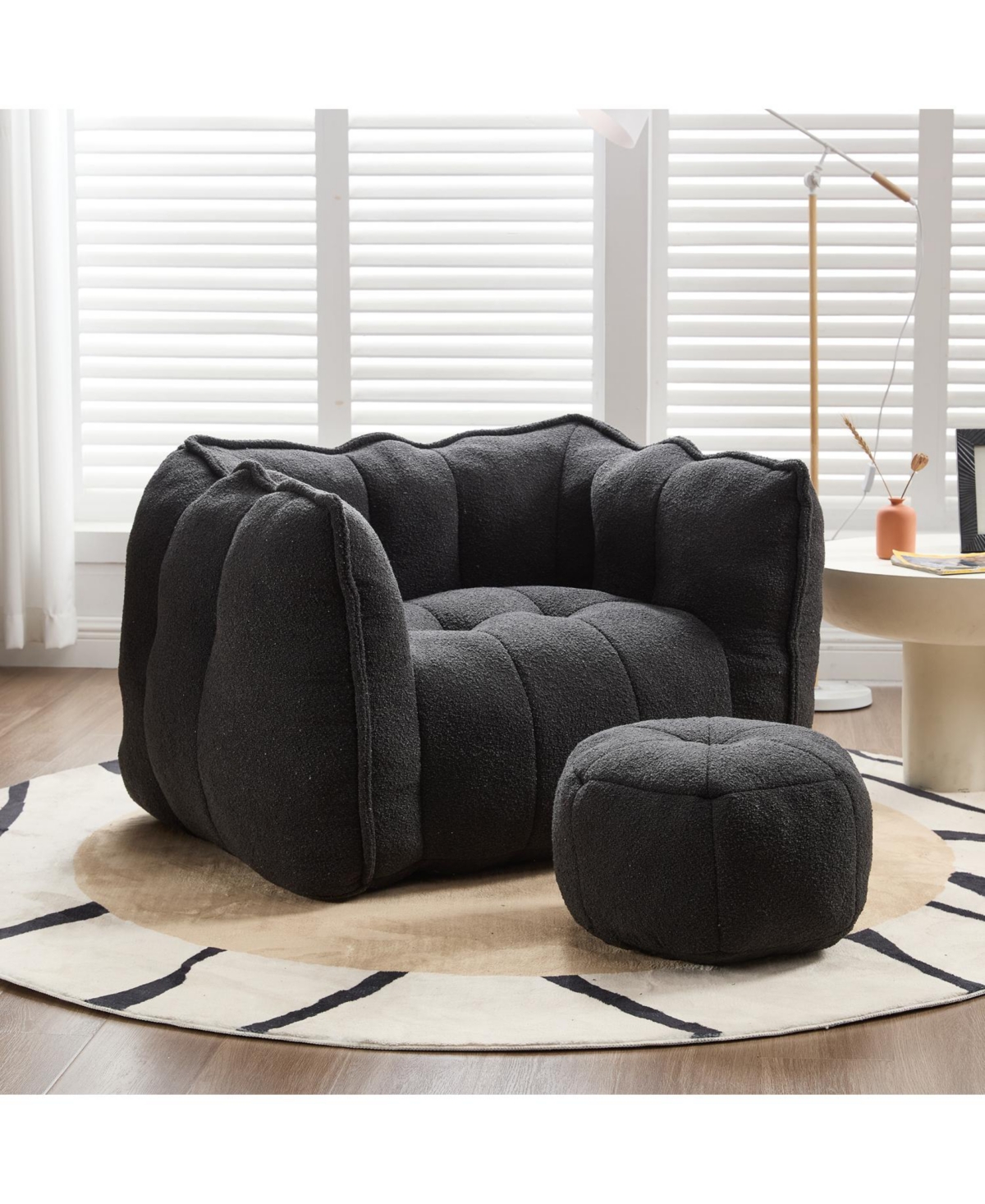 Streamdale Furniture Soft Bean Bag Chair with Footstool