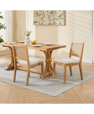 Streamdale Farmhouse Rattan Dining Chairs, Set of 2