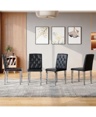 PU Dining Chairs, Legs (4-Pack)