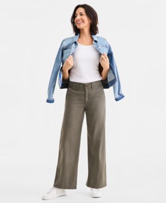 Women's Wide-Leg Herringbone Pants