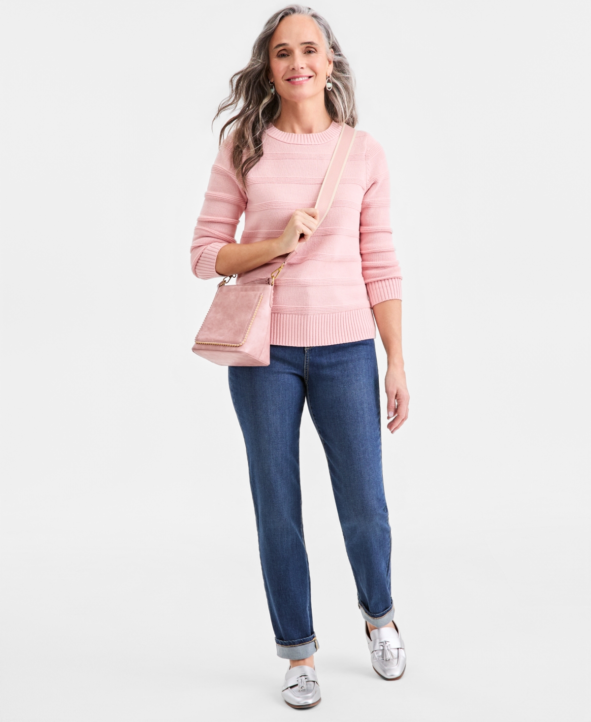 Style & Co Women's Crewneck Stitch Sweater, Macy's Exclusive