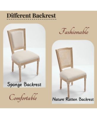  French Country Upholstered Dining Chairs (Set of 2) - Beige