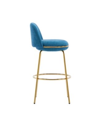 Rio Claro Gold & Blue Upholstered Barstools (Set of 2)