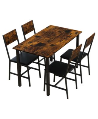 Metal & Wood Dining Set for 4