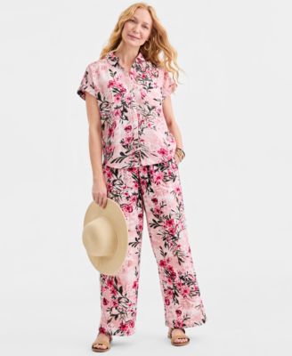 Women's Cotton Gauze Short-Sleeve Button Up Shirt