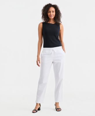 Women's Twill Straight-Leg Pull-On Pants