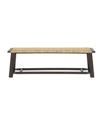 Farmhouse Wood Rattan Bench - 59 Inch