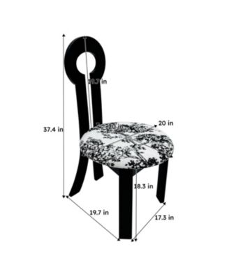  Key-Design Linen Dining Chairs (Set of 2) - Black
