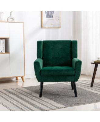 Velvet Accent Chair with Black Legs