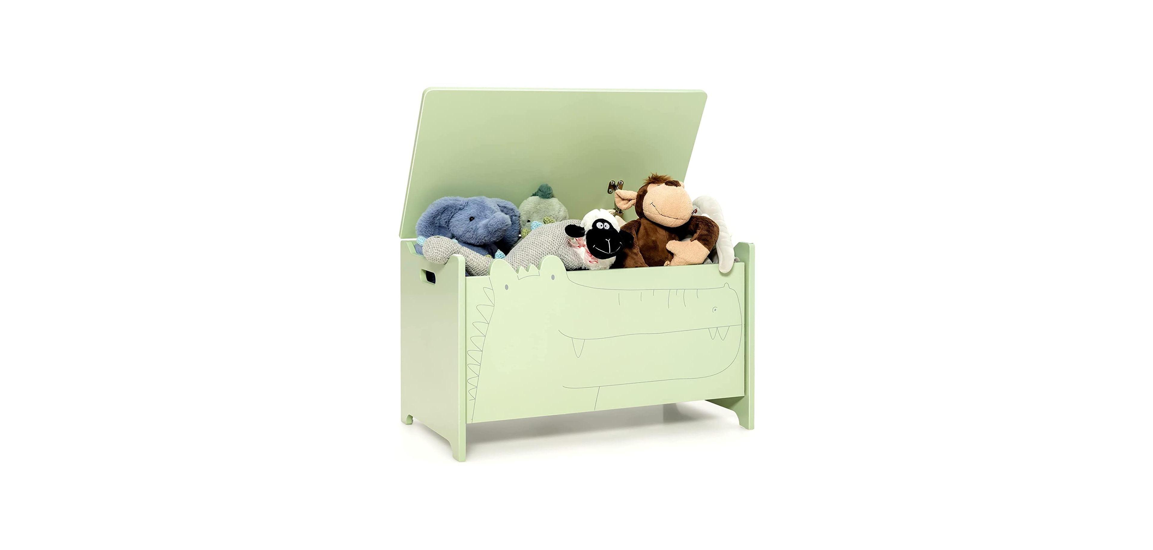 Kids Toy Box with Safety Hinge for Secure Storage and Easy Access to Toys