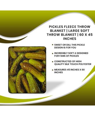 Pickles Fleece Throw Blanket | Large Soft Throw Blanket | 60 x 45 Inches