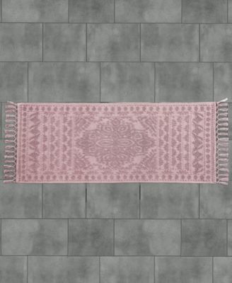 Nellore Fringe Cotton Bath Rug, 24" x 64"