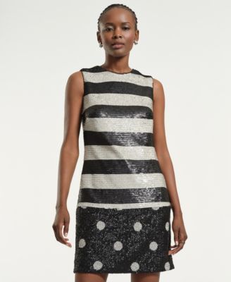 Women's Sequin Polka Dot Shift Dress