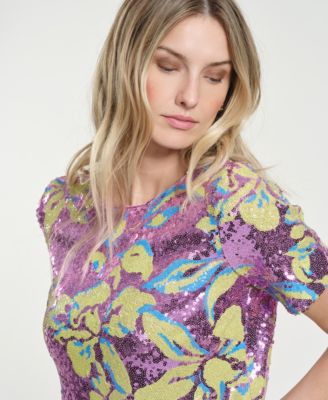 Women's Crewneck Sequin Top