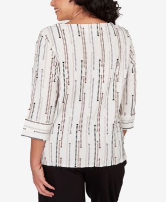 Women's Classic Spliced Jacquard Stripe Top