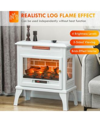 24" Freesding Electric Fireplace Stove w/ Realistic Flame