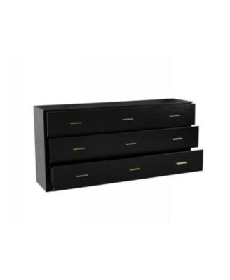 Black 9-Drawer Bedroom Dresser Ample Storage, Sturdy