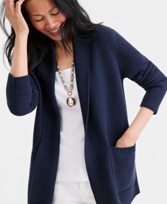 Women's Open Front Stitch Cardigan Sweater