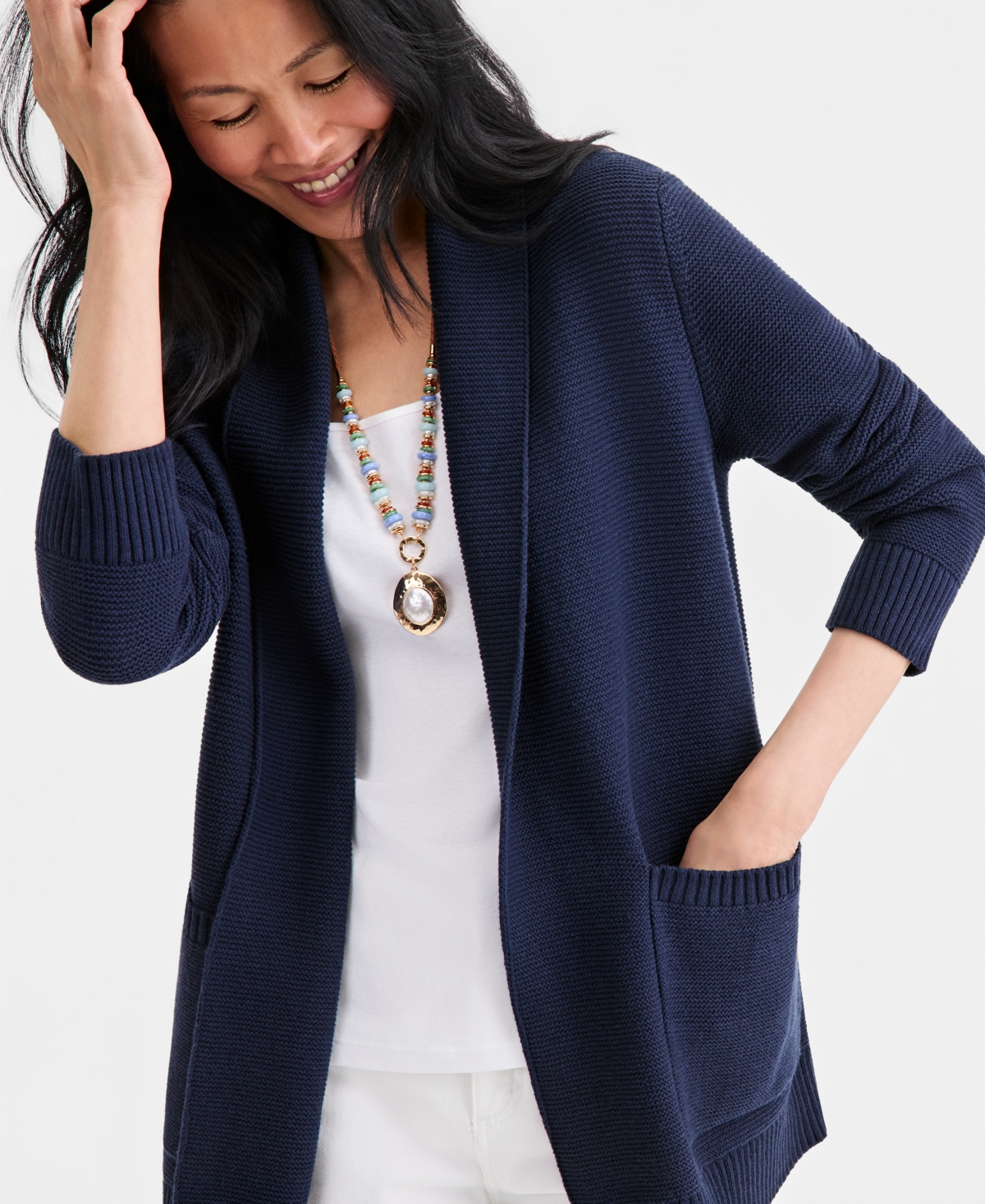Style & Co Women's Open Front Stitch Cardigan Sweater, Macy's Exclusive