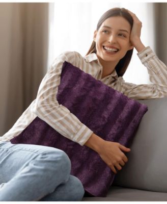 Plush Reversible Faux Fur 2-Pack Decorative Pillow, 22" x 22"