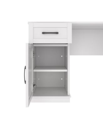L-Shaped Desk w/ Cabinets, Drawers, Shelves & Flip-Up Storage