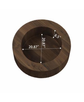  Modern Circular Coffee Table with Storage (Walnut)