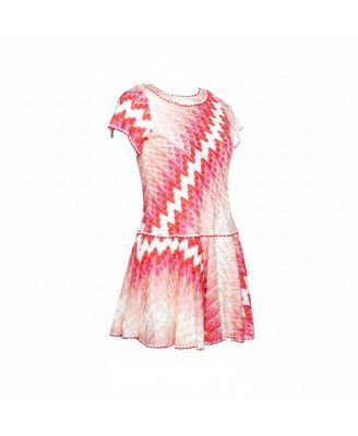 Women's Pink Chevron Pattern Knit Dress
