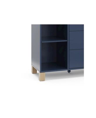 California 3 Drawer Combo Dresser - Midnight Blue with Driftwood