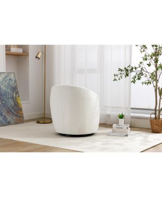 Swanky Swivel Armchair Plush Chenille, Foam Comfort, Black Base