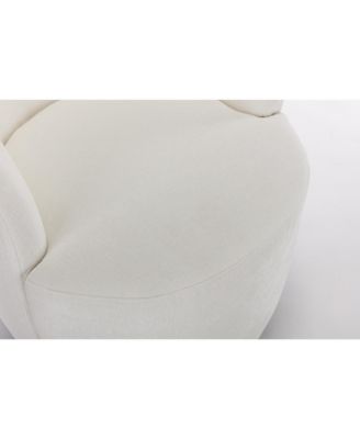 Swanky Swivel Armchair Plush Chenille, Foam Comfort, Black Base